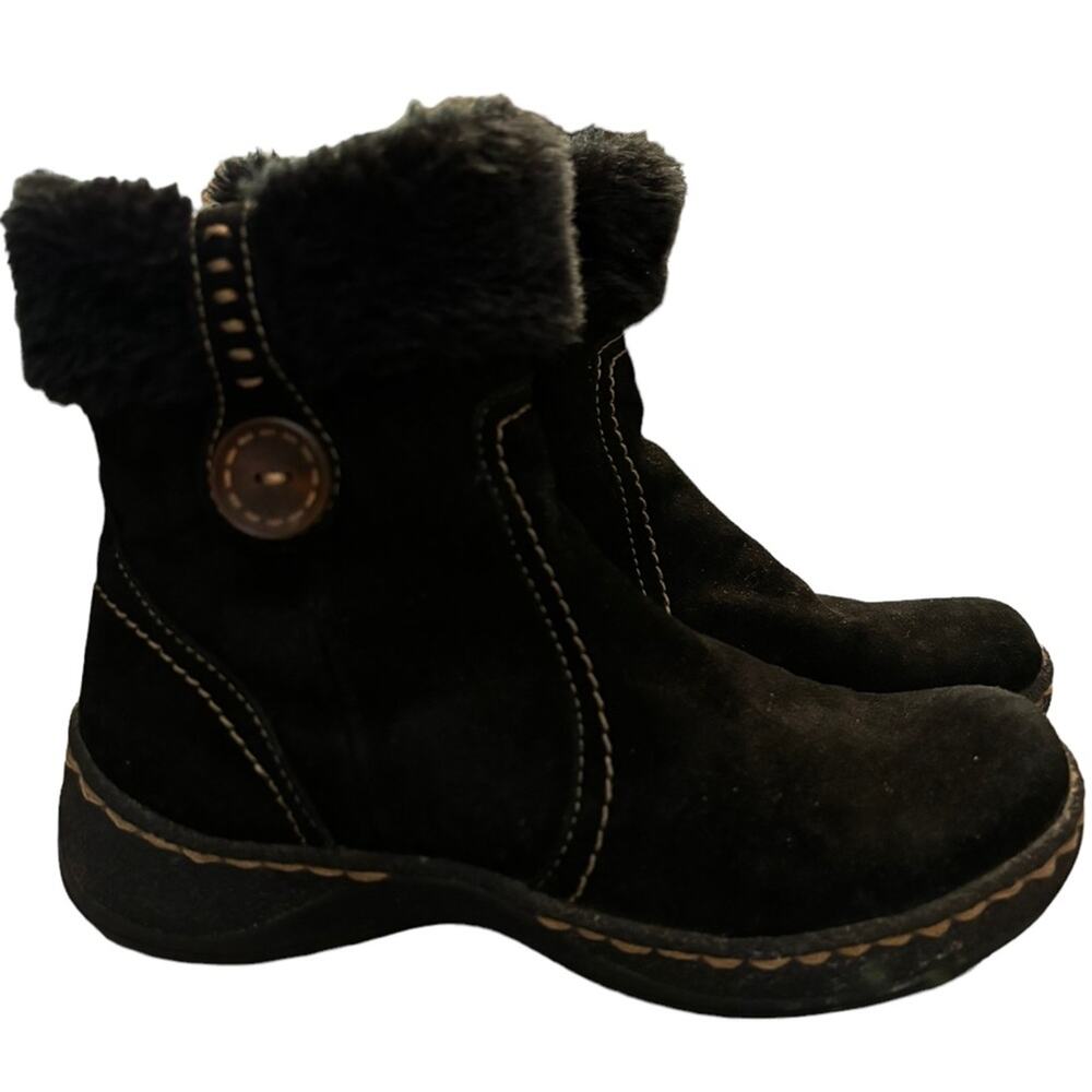 BareTraps Elexa Leather Boots Women’s Size 6 M Faux Fur Ankle Winter Warm Zip - Picture 2 of 14